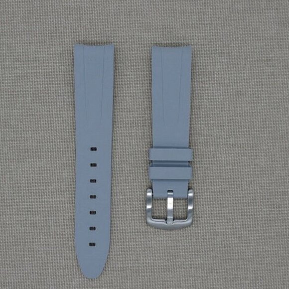 Tempomat 21mm Grey Rubber Strap Fits Rolex Submariner 41mm, Explorer II